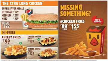 Burger King menu 