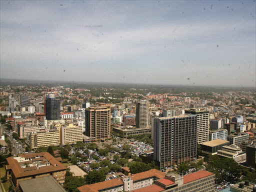 A panoramic view of the Nairobi central business district. Photo/HEZRON NJOROGE