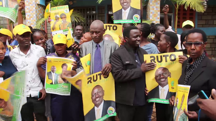 The president-elect's supporters who also attended the UDA press briefing in Busia on Tuesday, August 16, 2022.