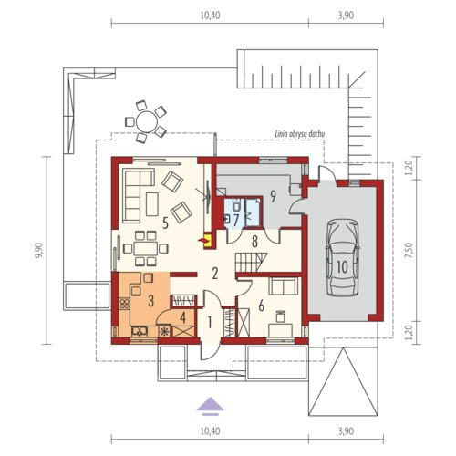 E5 G1 Economic wersja C - Rzut parteru