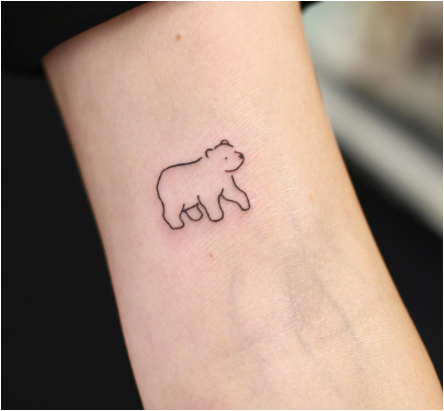 Bear Miniature Animal Tattoo Women