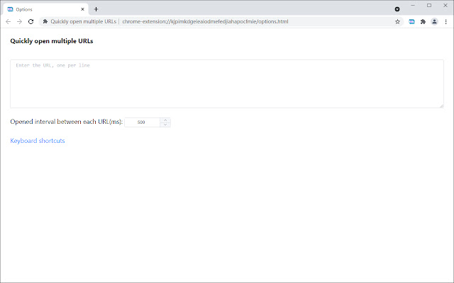 Quickly open multiple URLs chrome extension