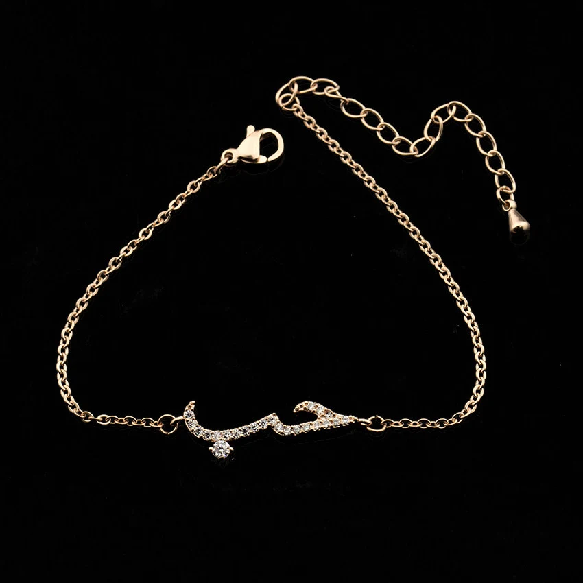 Collier Déclaration d'Amour Arabe Or Rose Zircon, un bijou élégant pour exprimer l'affection et l'amour avec style.