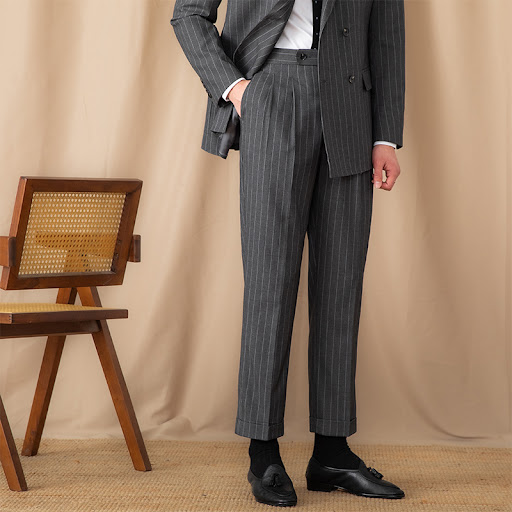 Title 7, Mens thin business high waist straight British...