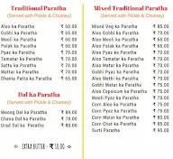 Oye!! Paratha menu 1