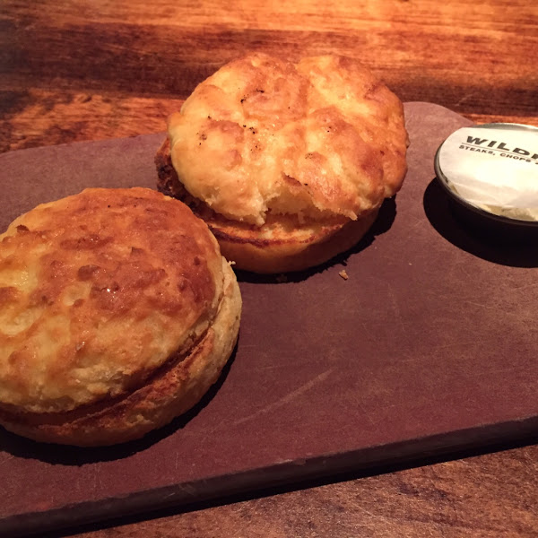 Gluten free bread delivered to table upon sitting down