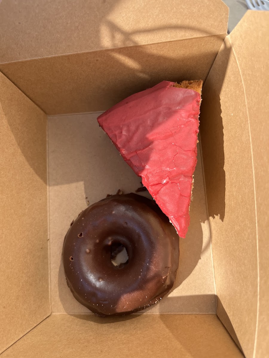 Blackberry Coffee Cake and chocolate donut