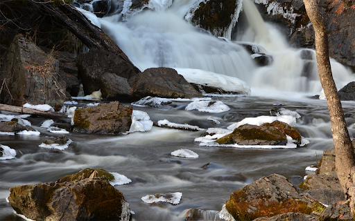 Snowy Waterfall - HD Nature