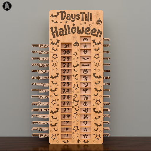 Title 7, Wooden Craft Halloween Knife And Fork Countdown...