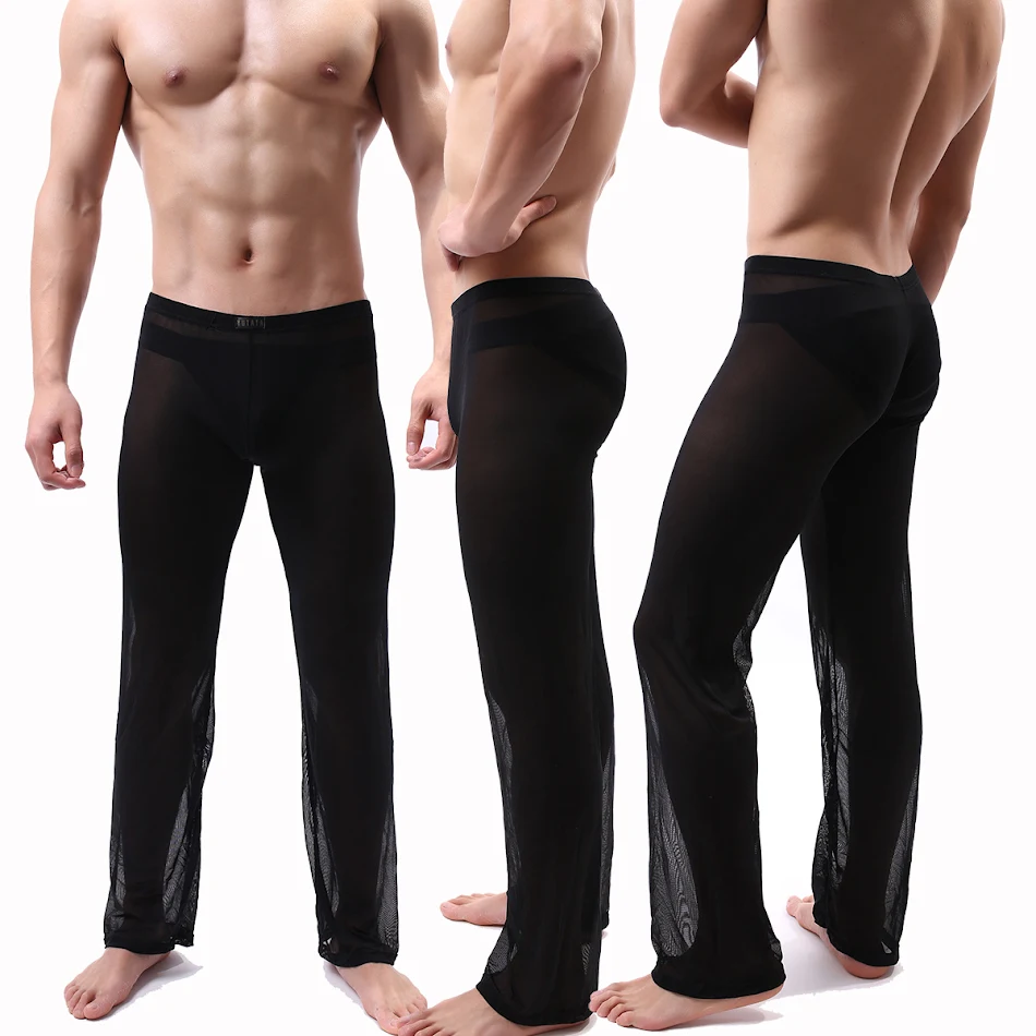 Muške pidžama pantalone od mrežastog materijala, providne, fashion personality, udobne i prozračne, savršene za opuštanje sa stilom.