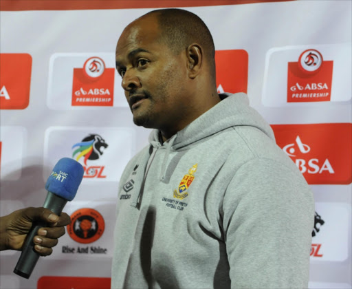 Shaun Bartlett coach of University of Pretoria during the Absa Premiership match between Polokwane City and University of Pretoria at Old Peter Mokaba Stadium on May 11, 2016 in Polokwane, South Africa. (Photo by Philip Maeta/Gallo Images)