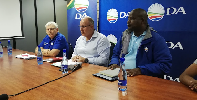 From left, John Best, Athol Trollip and Nqaba Bhanga