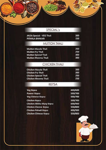 Hotel Jalsa menu 
