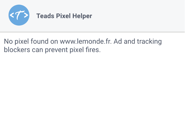 Teads Pixel Helper Preview image 1