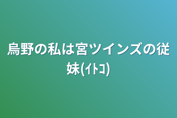 「烏野の私は宮ツインズの従妹(ｲﾄｺ)」のメインビジュアル