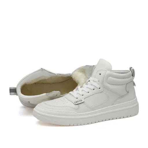 Title 4, Mens Korean Trend High Top Sneakers Leather Sp...