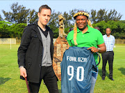 Coach Romain Folz, left, with AmaZulu owner Sandile Zungu