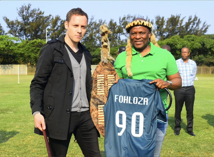 Coach Romain Folz, left, with AmaZulu owner Sandile Zungu