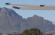 The Marksmen Aerobatic Team-Leatt show their skills at the airshow. There was plenty of formation flying and aerobatics during the Stellenbosch airshow outside Cape Town. 