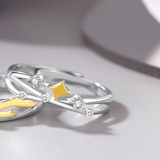 Title 3, Couple Fashion Sterling Silver Ring Stylish Jew...