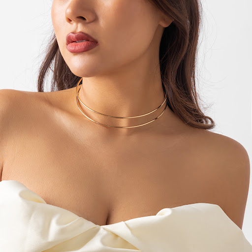 Title 9, Line Geometry Metallic Sweet Cool Punk Collar f...