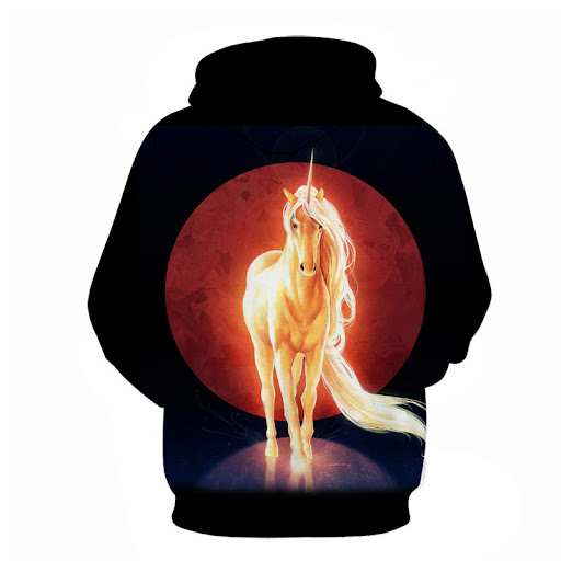 Title 5, Digital print hooded pocket pullover sweater fe...