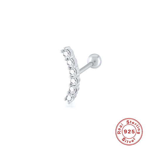 Title 2, S925 Sterling Silver Single Thread Piercing Ear...