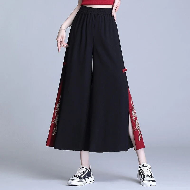 Title 7, Pantalones Cortos Sueltos Estilo Chino con Aber...