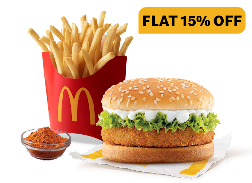 McVeggie Burger + Fries (M) + Piri Piri Mix