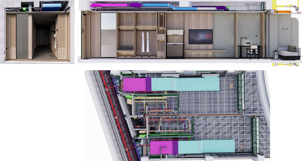 Through section analysis, the MEP piping arrangement met ceiling elevation requirements.