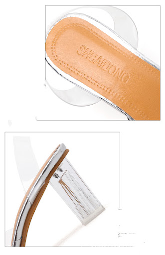 Title 2, Fashionable chunky heel crystal shoes sandals f...