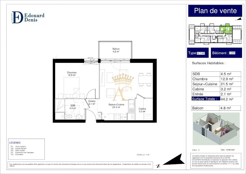 Vente appartement 3 pièces 56 m² à Camiers (62176), 240 000 €