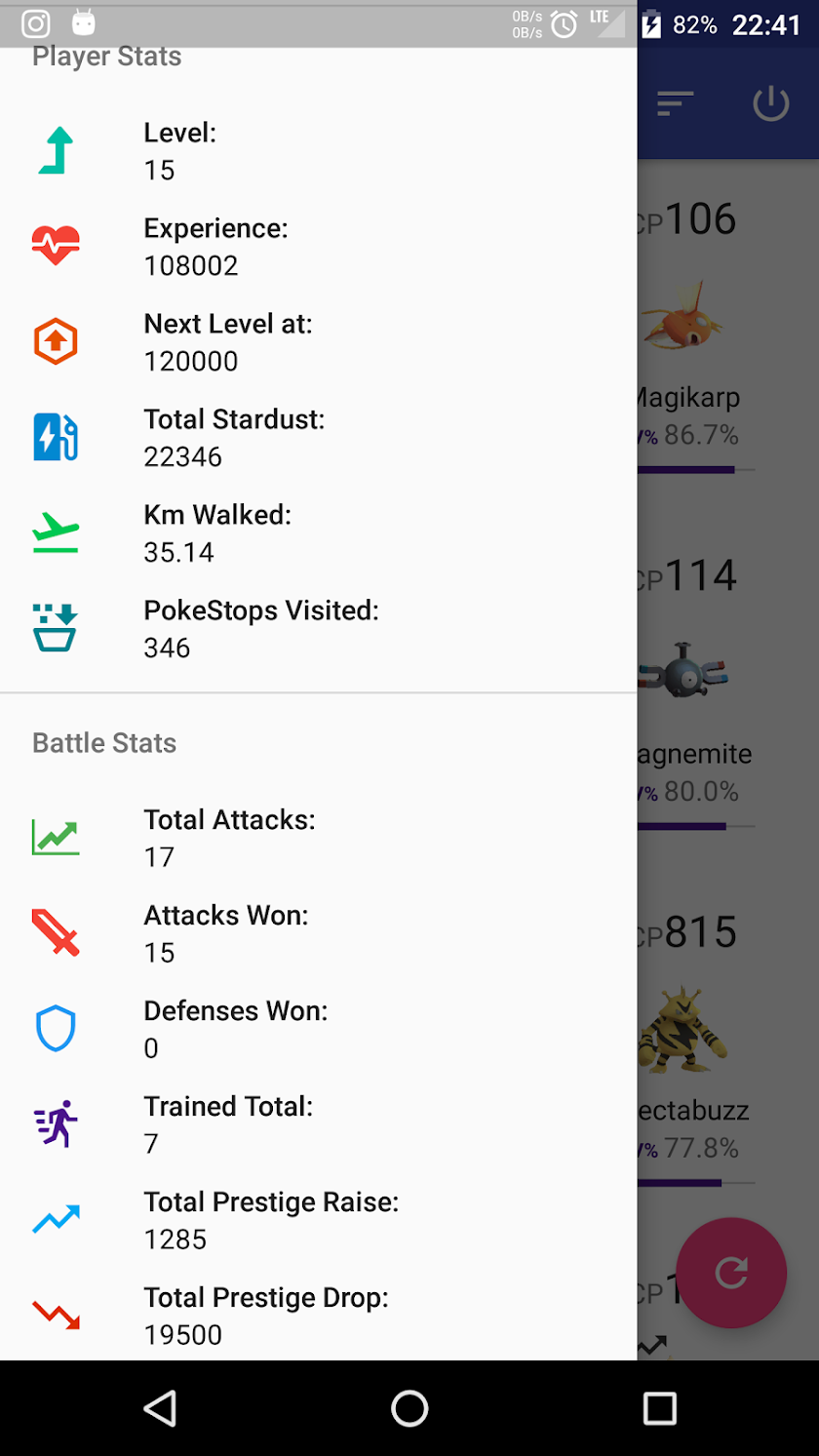 GoStats Screen 1
