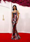 Zendaya poses on the red carpet during the Oscars arrivals at the 96th Academy Awards in Hollywood, Los Angeles. 