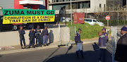 The anti-Zuma banner which raised the ire of supporters of former president Jacob Zuma. The sign was ripped down and stolen. 