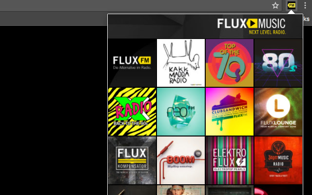 Flux FM Player chrome extension