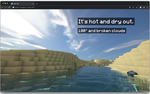 GitHub - sawyerpollard/MineWeather: Chrome Extension that displays a  Minecraft scene on New Tabs depending on local weather conditions.
