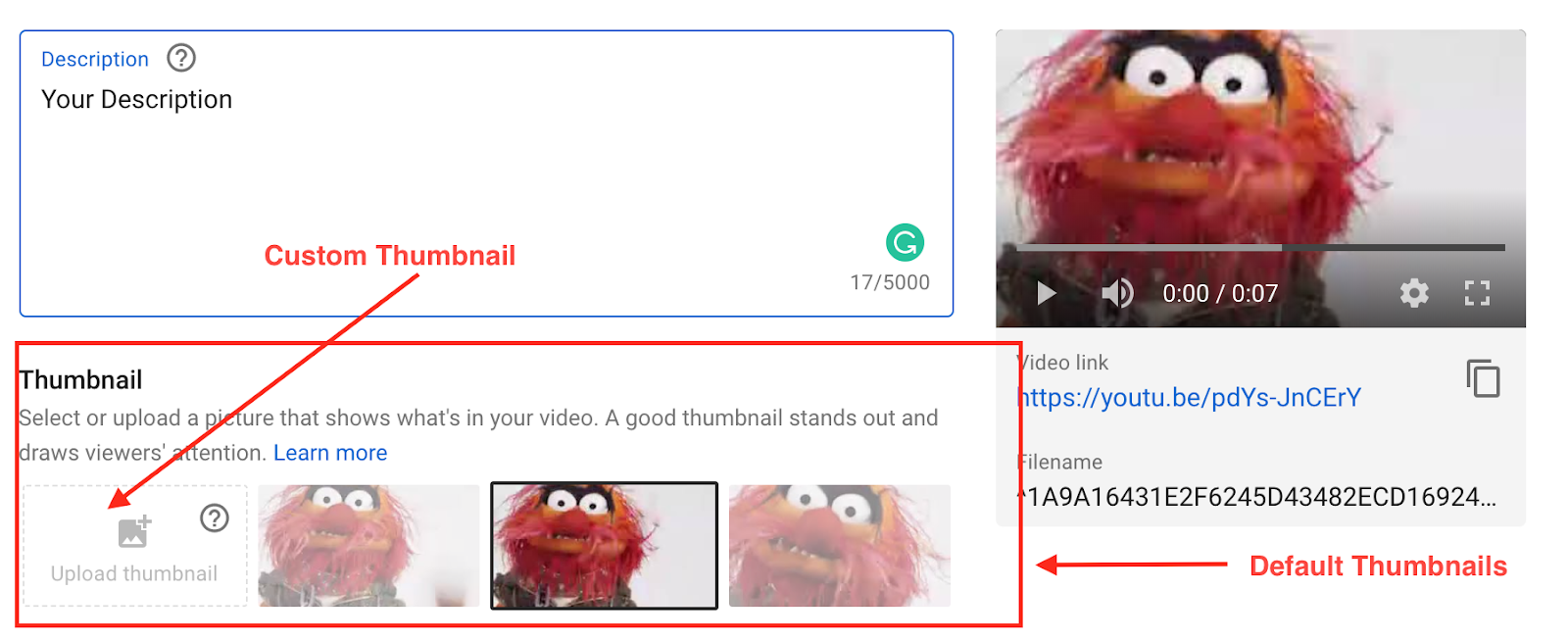 Upload custom Thumbnails on YouTube