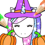 Cover Image of डाउनलोड Halloween Coloring Book Glitter 1.0.3 APK