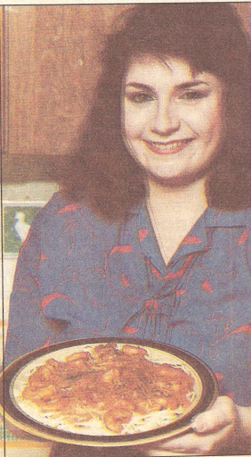 This recipe won a national contest in 1987.  Here's me holding the dish for a Baltimore Sun article.