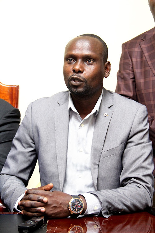 ODM Party Kibra candidate Bernard Imran Okoth at City Hall on September 18, 2019 .