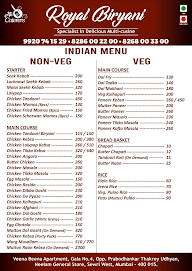 Ali Caters menu 1