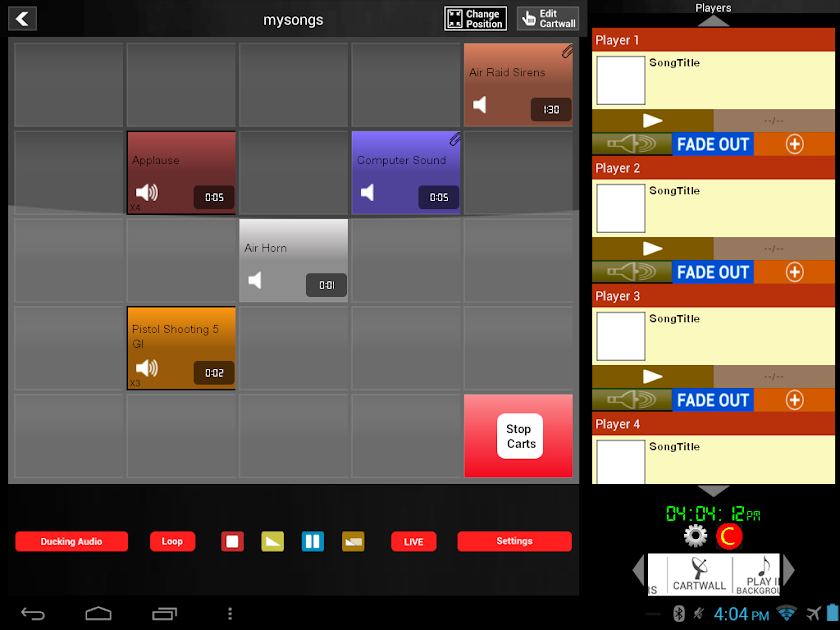 Cartwall Soundboard Tablet Pro Screen 1