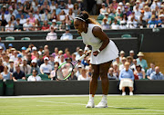 Serena Williams of the US reacts during her fourth round match against Spain's Carla Suarez Navarro.