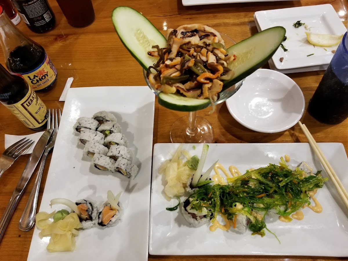 Squid salad and sushi!