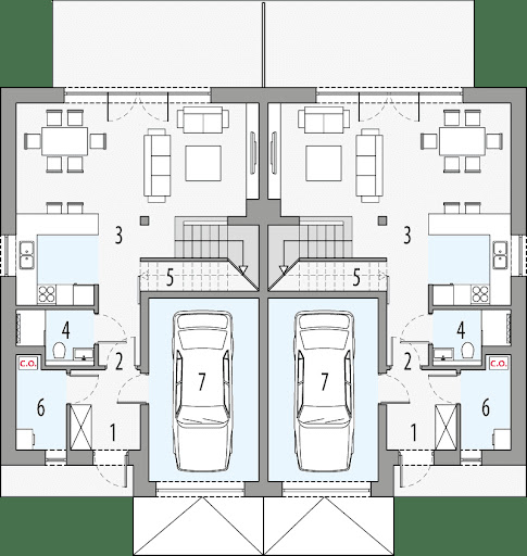 Milan 1 - dwulokalowy LLL - Rzut parteru