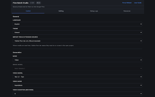 Flow Batch Studio — Prompt Queue for Google Flow screenshot 3
