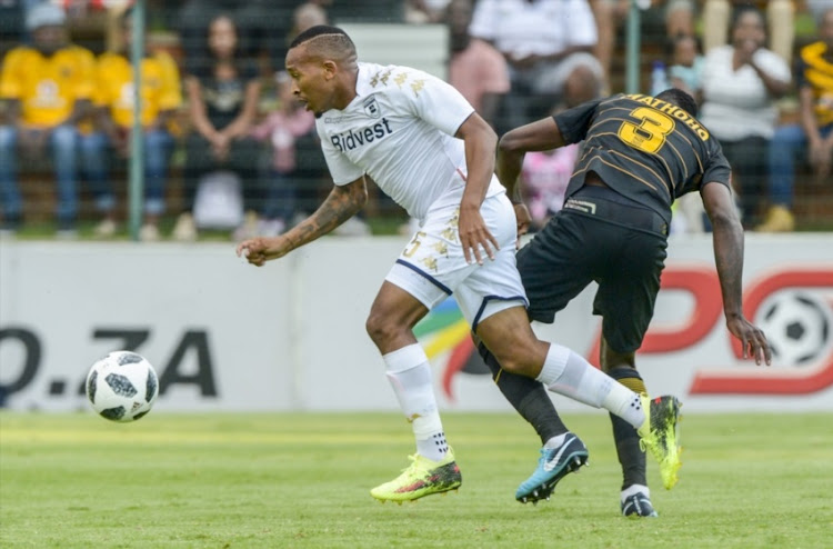 Eric Mathoho of Kaizer Chiefs and Lehlohonolo Majoro of Wits during the Absa Premiership match between Bidvest Wits and Kaizer Chiefs at Bidvest Stadium on February 03, 2018 in Johannesburg.