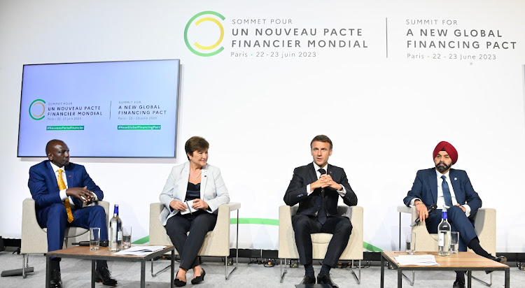 President William Ruto and other leaders during a roundtable meeting in Paris on June 22.