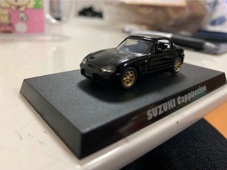 カプチーノのカプチーノ・1/64・RAYS・センターマフラー・カーボントランクに関するカスタム事例の投稿画像1枚目